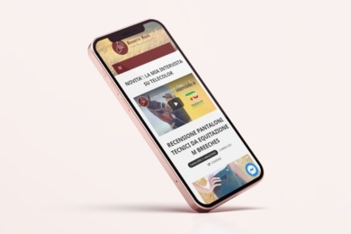 Layout mobile sito web Brunette Rider