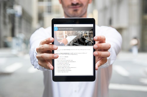 Layout tablet sito web Mew Italy